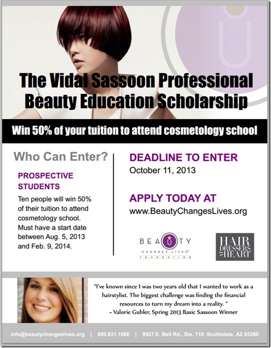 Vidal Sassoon Professional Beauty Education Scholarship Federico