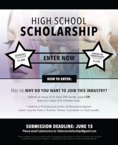 A poser announcing a scholarship for senior high school students