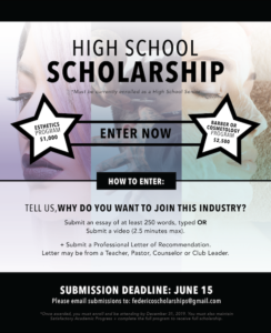A poser announcing a scholarship for senior high school students