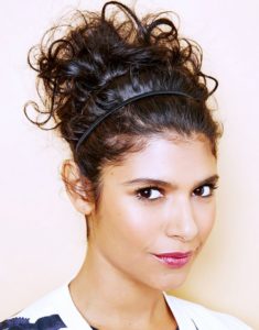 Curly updo with headbands