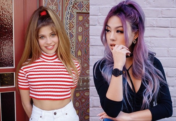 Topanga Ponytail shown in the original 90's on the left and an updated version for today on the right.