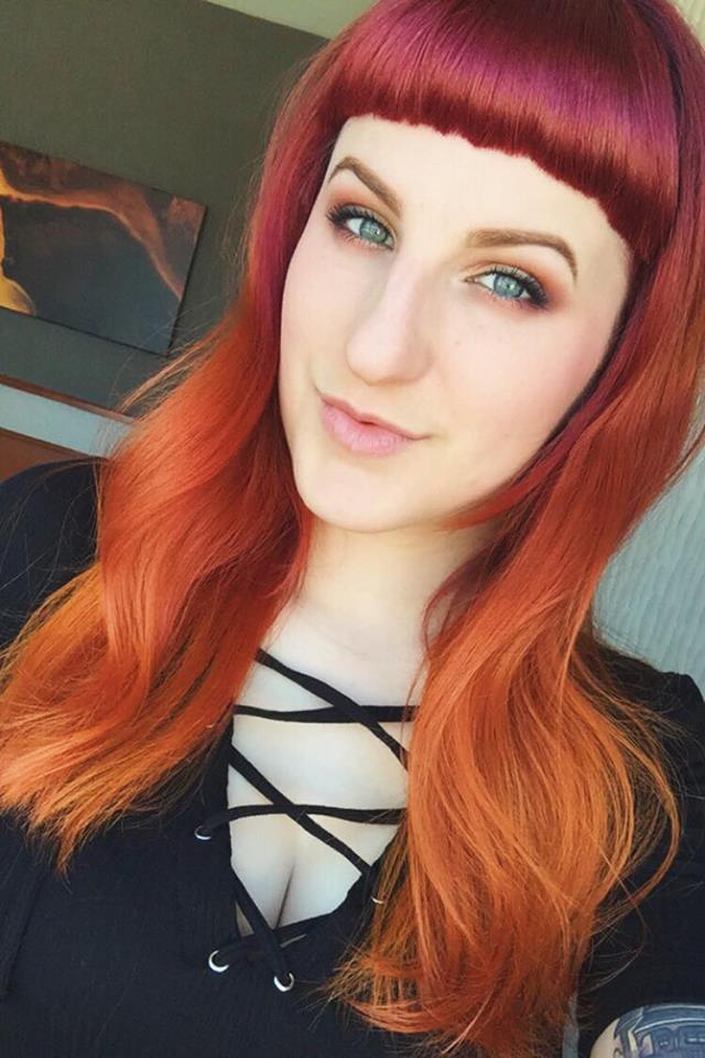 Brittney B and her pink to orange hair