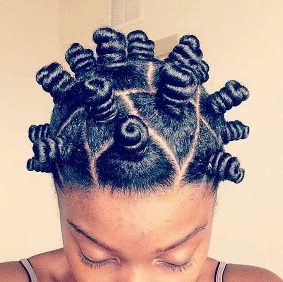 Model showing off her Bantu Knots